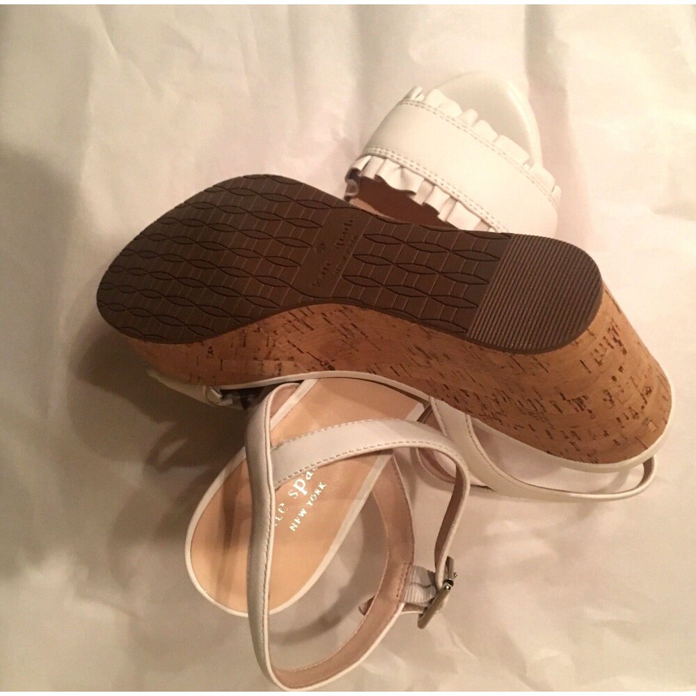 NWOB Kate Spade New York Tomas Ruffle Leather Wedge Sandal - Picture 5 of 5